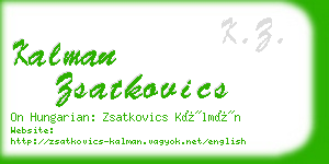 kalman zsatkovics business card